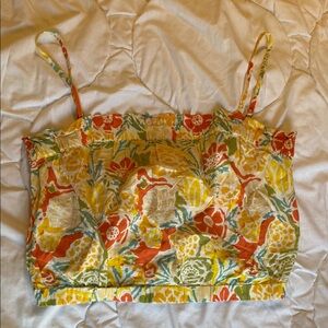Velvet by Graham & Spencer Yellow Crop Camisole with Spaghetti Straps NWOT